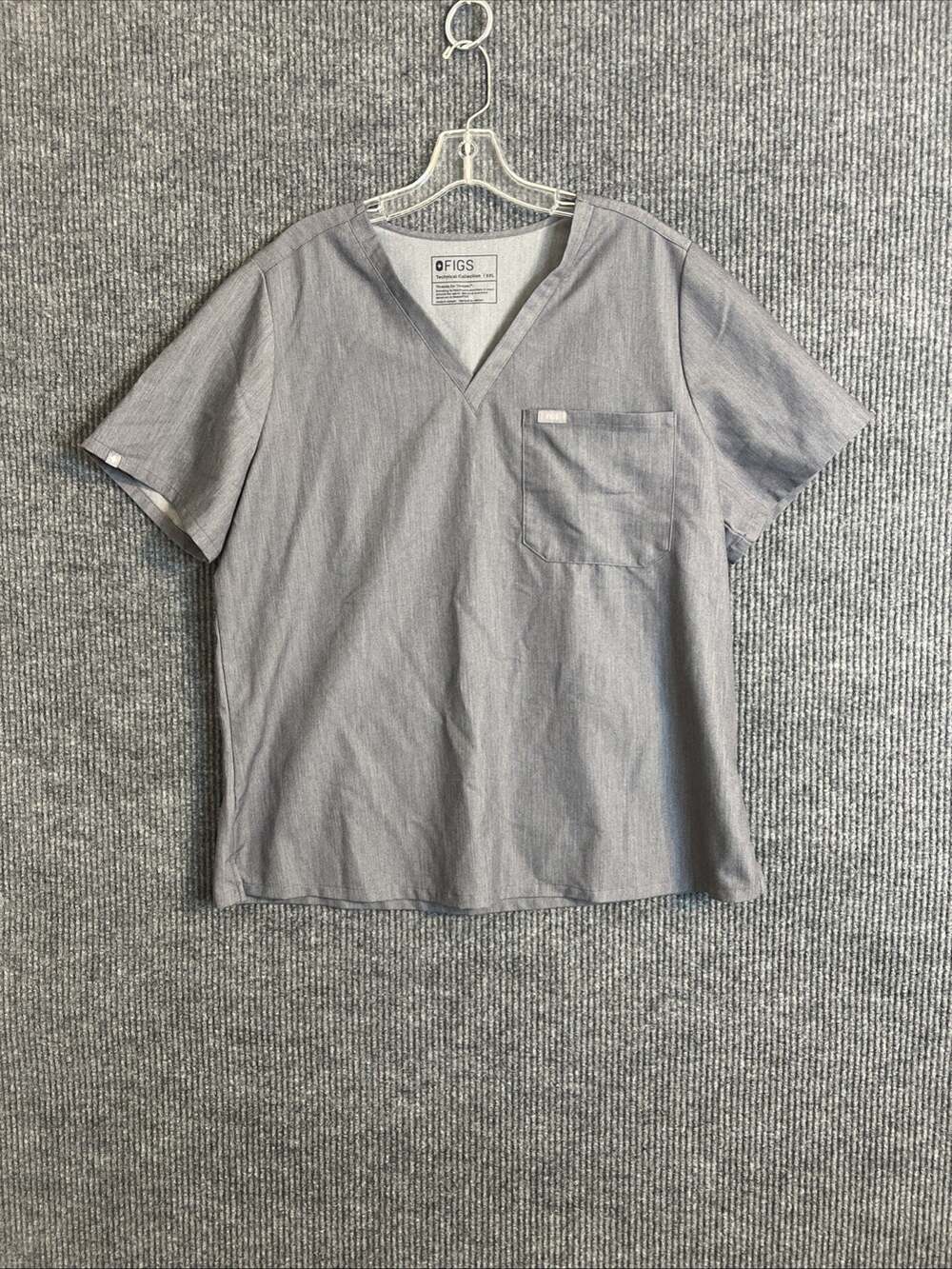 Figs Womens Catarina One Pocket Scrub Top Size XXL Gray Short Sleeve Medical